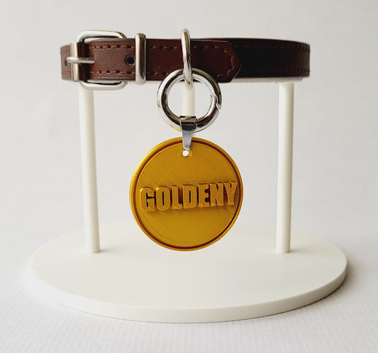 Collier pour chat personnalisé – Médaille en polymère – Or