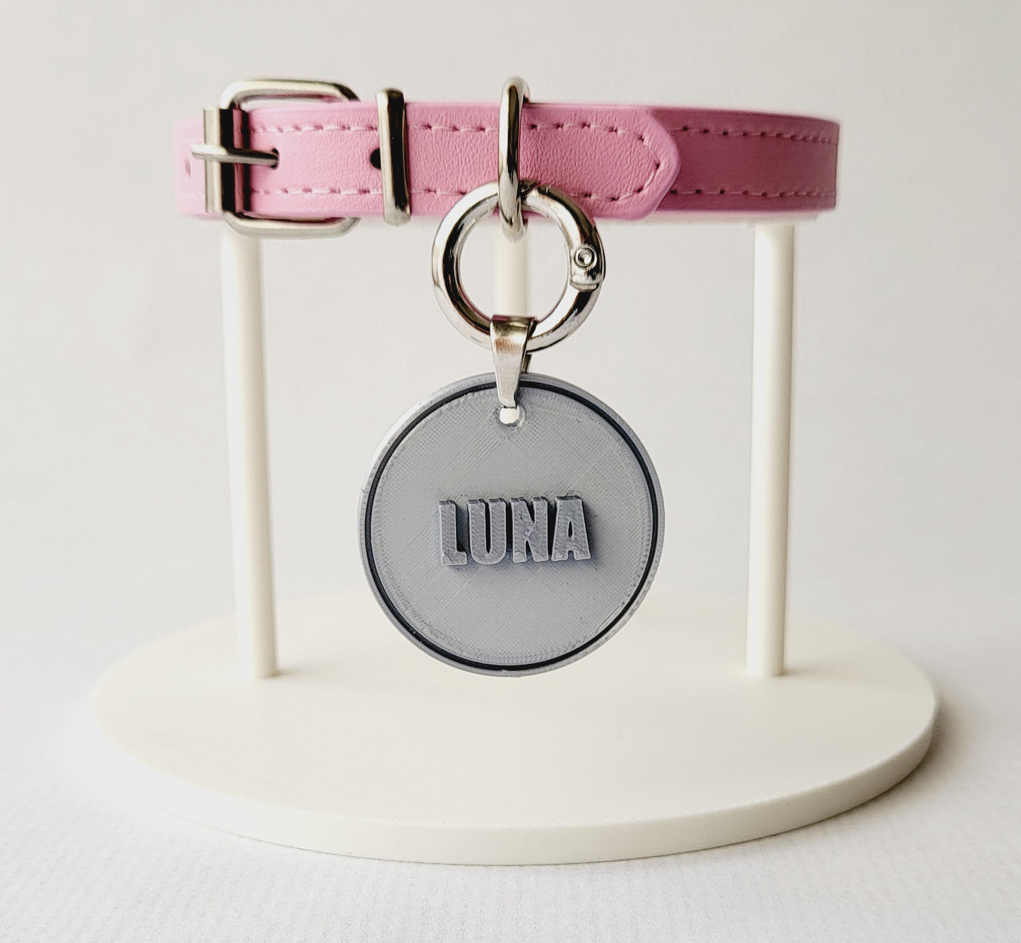 Collier pour chat personnalisé – Médaille en polymère – Argent