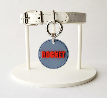 Collier pour chat personnalisé – Médaille en polymère – Bleu & Rouge