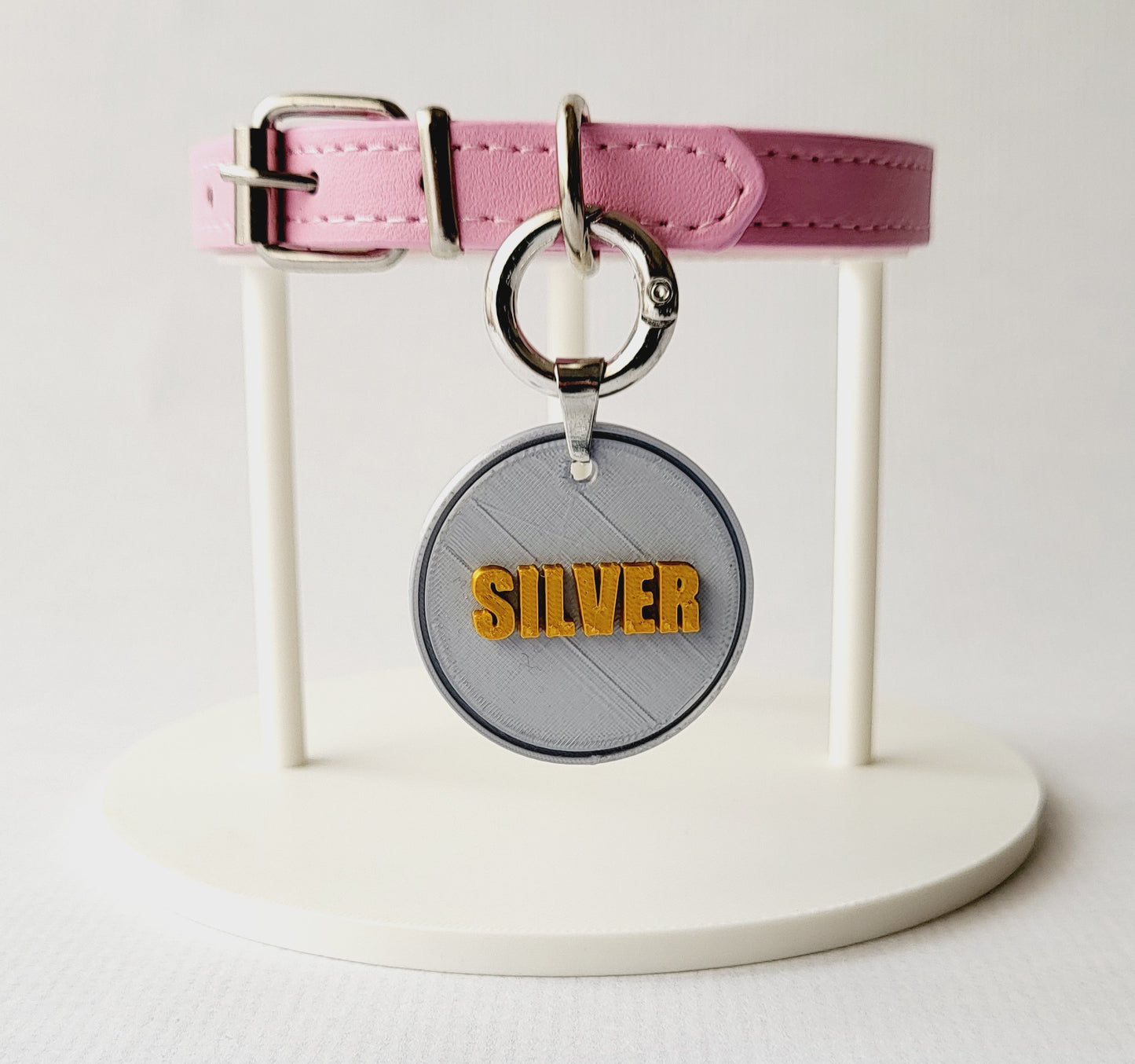 Collier pour chat personnalisé – Médaille en polymère – Argent & Or