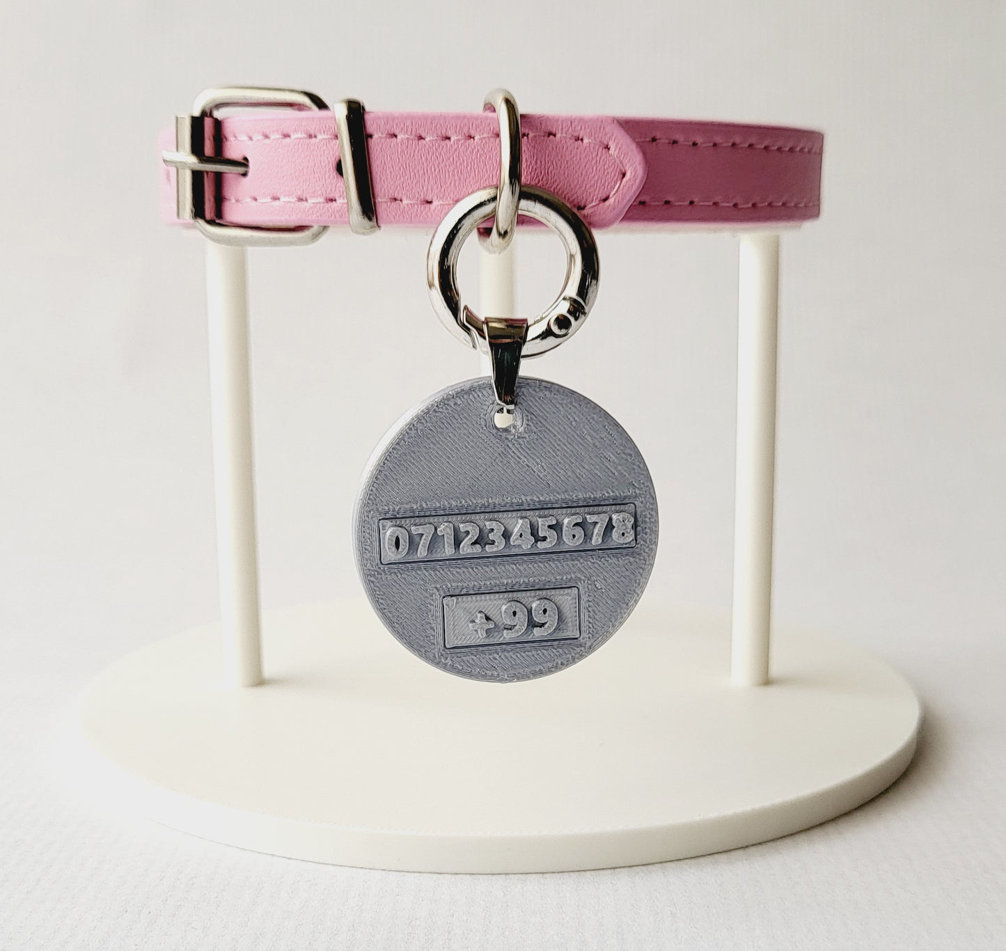 Collier pour chat personnalisé – Médaille en polymère – Argent