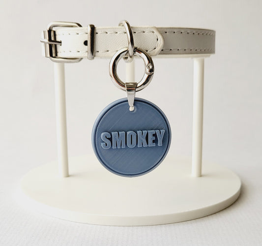 Collier pour chat personnalisé – Médaille en polymère – Bleu